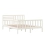 Weißer Massivholzbettrahmen 150x200 cm von vidaXL, Betten und Lattenroste - Ref: Foro24-3101159, Preis: 159,12 €, Rabatt: %