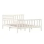 White solid wood bed frame 150x200 cm by vidaXL, Beds and slatted bases - Ref: Foro24-3101159, Price: 157,09 €, Discount: %