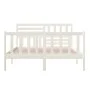 White solid wood bed frame 150x200 cm by vidaXL, Beds and slatted bases - Ref: Foro24-3101159, Price: 157,09 €, Discount: %