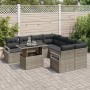 Conjunto de sofá de jardín Manual 9 pcs Gris 100 x 55 x 73 cm