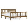 Estructura de cama de madera maciza marrón miel 120x200 cm