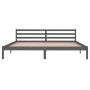 Solid gray pine wood bed frame 200x200 cm by vidaXL, Beds and slatted bases - Ref: Foro24-810452, Price: 111,55 €, Discount: %
