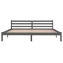 Solid gray pine wood bed frame 200x200 cm by vidaXL, Beds and slatted bases - Ref: Foro24-810452, Price: 110,41 €, Discount: %