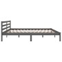 Solid gray pine wood bed frame 200x200 cm by vidaXL, Beds and slatted bases - Ref: Foro24-810452, Price: 111,55 €, Discount: %