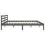 Solid gray pine wood bed frame 200x200 cm by vidaXL, Beds and slatted bases - Ref: Foro24-810452, Price: 110,41 €, Discount: %