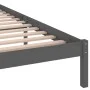 Solid gray pine wood bed frame 200x200 cm by vidaXL, Beds and slatted bases - Ref: Foro24-810452, Price: 110,41 €, Discount: %