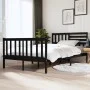Estructura de cama de madera maciza negra 140x190 cm de vidaXL, Camas y somieres - Ref: Foro24-3101137, Precio: 192,87 €, Des...