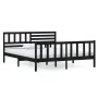 Estructura de cama de madera maciza negra 140x190 cm de vidaXL, Camas y somieres - Ref: Foro24-3101137, Precio: 192,87 €, Des...