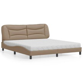 Cama con colchón cuero sintético capuchino 180x200 cm en Camas y somieres | Comprar online en Foro24