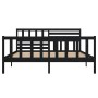 Estructura de cama de madera maciza negra 140x190 cm de vidaXL, Camas y somieres - Ref: Foro24-3101137, Precio: 195,29 €, Des...