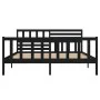 Estructura de cama de madera maciza negra 140x190 cm de vidaXL, Camas y somieres - Ref: Foro24-3101137, Precio: 192,87 €, Des...