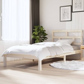 Bettgestell aus massivem Kiefernholz, 90 x 200 cm von vidaXL, Betten und Lattenroste - Ref: Foro24-3101203, Preis: 85,37 €, R...
