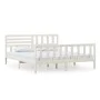 Estructura cama de madera maciza blanca super king 180x200 cm de vidaXL, Camas y somieres - Ref: Foro24-3101169, Precio: 180,...