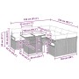 Conjunto de sofá de jardín Manual 9 pcs Gris 100 x 55 x 73 cm