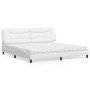 Cama con colchón cuero sintético blanco 200x200 cm en Camas y somieres | Comprar online en Foro24