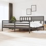 Estructura de cama de madera maciza gris 200x200 cm de vidaXL, Camas y somieres - Ref: Foro24-3101110, Precio: 196,24 €, Desc...
