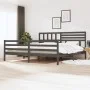 Estructura de cama de madera maciza gris 200x200 cm de vidaXL, Camas y somieres - Ref: Foro24-3101110, Precio: 193,82 €, Desc...