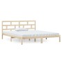 Kleines Doppelbettgestell aus Massivholz 135x190 cm von vidaXL, Betten und Lattenroste - Ref: Foro24-3101193, Preis: 133,98 €...
