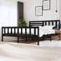 Black solid wood bed frame 200x200 cm by vidaXL, Beds and slatted bases - Ref: Foro24-3101177, Price: 229,20 €, Discount: %