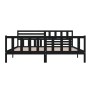 Black solid wood bed frame 200x200 cm by vidaXL, Beds and slatted bases - Ref: Foro24-3101177, Price: 229,20 €, Discount: %