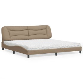 Cama con colchón cuero sintético capuchino 200x200 cm en Camas y somieres | Comprar online en Foro24