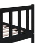 Black solid wood bed frame 200x200 cm by vidaXL, Beds and slatted bases - Ref: Foro24-3101177, Price: 229,20 €, Discount: %