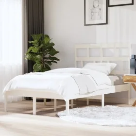 Solid white pine wood bed frame 120x200 cm by vidaXL, Beds and slatted bases - Ref: Foro24-3101214, Price: 126,35 €, Discount: %