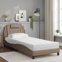 Cama con colchón cuero sintético capuchino 80x200 cm