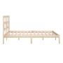 Estructura de cama de madera maciza de pino 200x200 cm