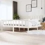 White solid wood bed frame 200x200 cm by vidaXL, Beds and slatted bases - Ref: Foro24-3101174, Price: 176,82 €, Discount: %