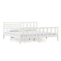 White solid wood bed frame 200x200 cm by vidaXL, Beds and slatted bases - Ref: Foro24-3101174, Price: 176,82 €, Discount: %
