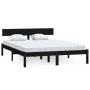 Solid black pine wood bed frame 135x190 cm by vidaXL, Beds and slatted bases - Ref: Foro24-810126, Price: 115,31 €, Discount: %