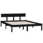 Solid black pine wood bed frame 135x190 cm by vidaXL, Beds and slatted bases - Ref: Foro24-810126, Price: 115,31 €, Discount: %