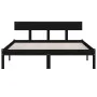 Solid black pine wood bed frame 135x190 cm by vidaXL, Beds and slatted bases - Ref: Foro24-810126, Price: 115,31 €, Discount: %