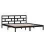 Bettgestell aus massivem schwarzem Kiefernholz, 140 x 190 cm von vidaXL, Betten und Lattenroste - Ref: Foro24-3101202, Preis:...