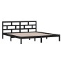 Estructura de cama de madera maciza de pino negro 140x190 cm de vidaXL, Camas y somieres - Ref: Foro24-3101202, Precio: 170,0...
