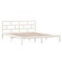 Weißer Doppelbettrahmen aus Massivholz, 135 x 190 cm von vidaXL, Betten und Lattenroste - Ref: Foro24-3101194, Preis: 140,89 ...