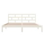 Weißer Doppelbettrahmen aus Massivholz, 135 x 190 cm von vidaXL, Betten und Lattenroste - Ref: Foro24-3101194, Preis: 140,89 ...