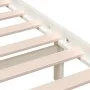 White solid wood double bed frame 135x190 cm by vidaXL, Beds and slatted bases - Ref: Foro24-3101194, Price: 138,90 €, Discou...