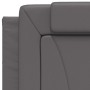 Cama con colchón cuero sintético gris 90x200 cm
