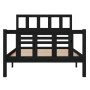 Black solid wood bed frame 100x200 cm by vidaXL, Beds and slatted bases - Ref: Foro24-3101147, Price: 144,17 €, Discount: %