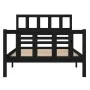 Black solid wood bed frame 100x200 cm by vidaXL, Beds and slatted bases - Ref: Foro24-3101147, Price: 142,39 €, Discount: %