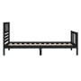 Black solid wood bed frame 100x200 cm by vidaXL, Beds and slatted bases - Ref: Foro24-3101147, Price: 144,17 €, Discount: %