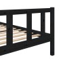 Black solid wood bed frame 100x200 cm by vidaXL, Beds and slatted bases - Ref: Foro24-3101147, Price: 144,17 €, Discount: %