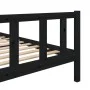 Black solid wood bed frame 100x200 cm by vidaXL, Beds and slatted bases - Ref: Foro24-3101147, Price: 142,39 €, Discount: %