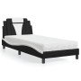 Cama con colchón cuero sintético negro y blanco 90x200 cm en Camas y somieres | Comprar online en Foro24