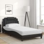 Cama con colchón cuero sintético negro 100x200 cm