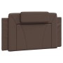 Cama con colchón cuero sintético marrón 100x200 cm