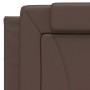 Cama con colchón cuero sintético marrón 100x200 cm