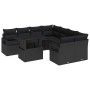 Conjunto de sofá de jardín Manual 9 pcs Negro 100 x 55 x 73 cm